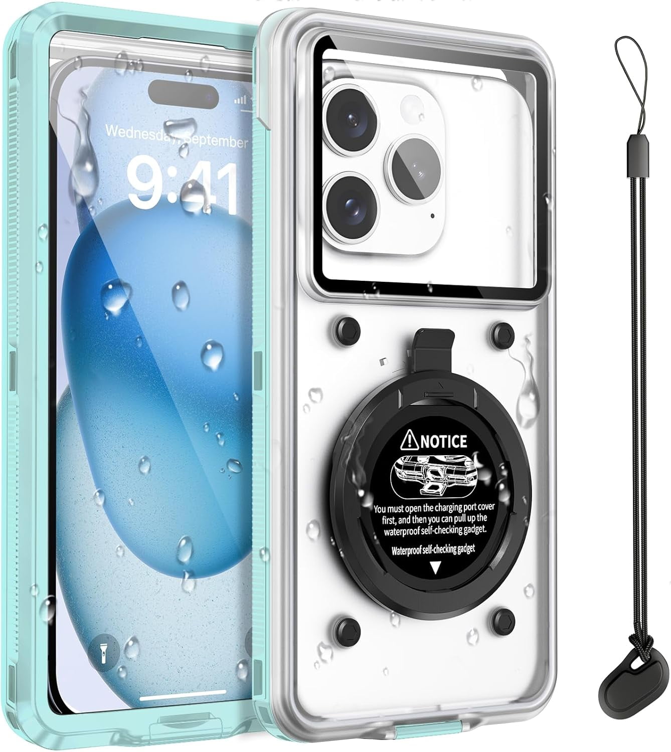 Komi Waterproof Phone Case, Underwater Snorkeling Diving Phone Case, Universal Self-Check Water Proof Pouch Dry Bag Up to 6.9 Inch for iPhone 15/14/13 Komi Waterproof Phone Case, Underwater Snorkeling Diving Phone Case, Universal Self-Check Water Proof Pouch Dry Bag Up to 6.9 Inch for iPhone 15/14/13