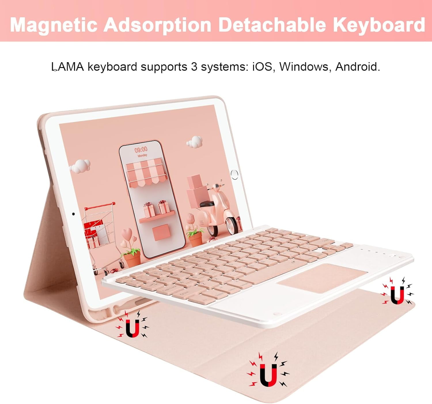 KOMI Wireless Keyboard Case with Mouse for iPad 10.2