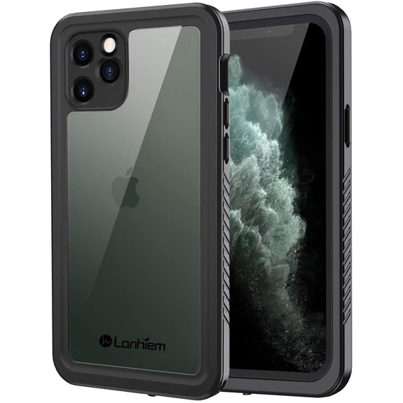 KOMI iPhone 11 Pro Waterproof Case, 360 Full Body Protection Underwater Dirtproof Shockproof Clear Cover with Built-in Screen Protector for iPhone 11 Pro 5.8 Inch (Black)