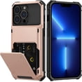 thumbnail image 1 of KOMI for iPhone 13 Pro Max Case with Card Holder[Store 5 Cards] Dual Layer Heavy Duty Shockproof iPhone 13 Pro Max Wallet Case with Hidden Card Slot Storage Case for iPhone 13 Pro Max (Rose Gold), 1 of 7