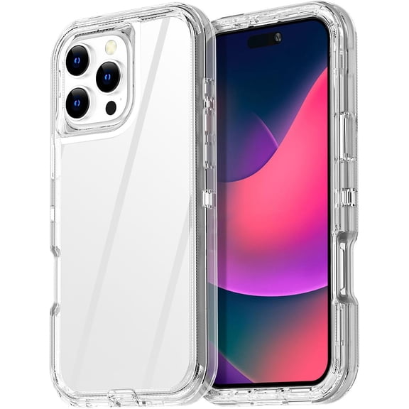 KOMI for iPhone 16 Pro Max Case Clear,Heavy Duty Durable 3-Layer [Not Yellowing][Military Grade Drop Protection] Shockproof/DropProof Protective Cover for iPhone 16 ProMax 6.9" 5G