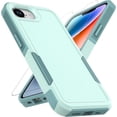 thumbnail image 1 of KOMI for iPhone 16e Case with HD Screen Protector, 10 FT Military Grade Drop Protection, Anti-Slip Phone Case, Mint Green (PC) + Mint Green (TPU), 1 of 8