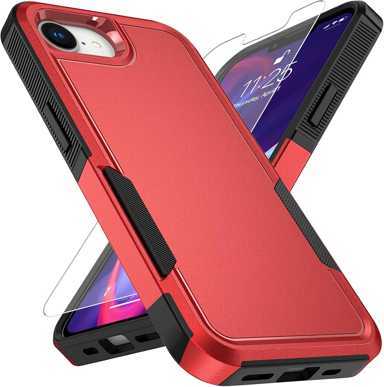 KOMI iPhone 16E Case: Dual Layer Protective Heavy Duty Cell Phone Cover  Shockproof Rugged with HD Screen Protector - Military Protection Bumper  Tough ...