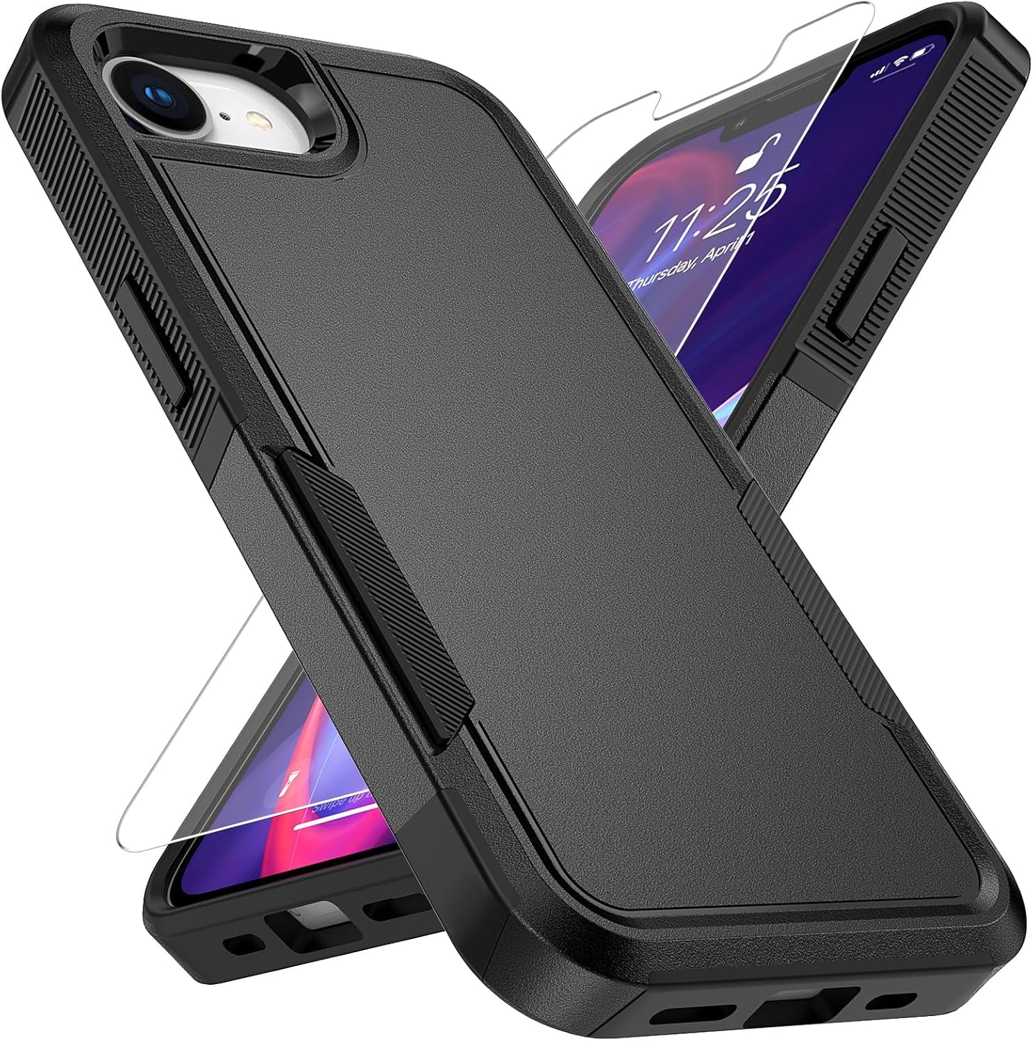 Komi iPhone 16E Case: Dual Layer Protective Heavy Duty Cell Phone Cover Shockproof Rugged with HD Screen Protector - Military Protection Bumper Tough Komi iPhone 16E Case: Dual Layer Protective Heavy Duty Cell Phone Cover Shockproof Rugged with HD Screen Protector - Military Protection Bumper Tough