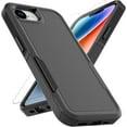 thumbnail image 1 of KOMI iPhone 16E Case: Dual Layer Protective Heavy Duty Cell Phone Cover Shockproof Rugged with HD Screen Protector - Military Protection Bumper Tough - Apple iPhone 16E / SE 2025 / SE4, Black, 1 of 8