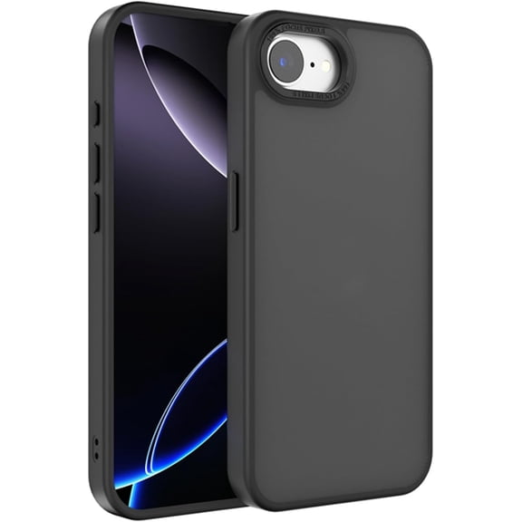 KOMI for iPhone 16e Case 2025, Phone case iPhone SE4 Case [Compatible with Mag Safe] Translucent Matte Slim Shockproof Protective Cover for iPhone 16e 6.1" Black