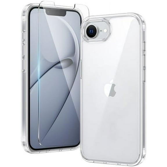 KOMI for iPhone 16e Case: Anti Yellowing Shockproof Case | Military Grade Protection Scratch-Resistant Cases | Rugged Slim Transparent Cell Phone Cover - Clear