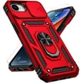thumbnail image 1 of KOMI for iPhone 16e Case with Camera Lens Cover HD Screen Protector, Dual Layer [15 FT Military Grade Drop Protection] Magnetic Ring Holder Kickstand Protective Phone Case for iPhone 16E 6.1 inch, 1 of 9