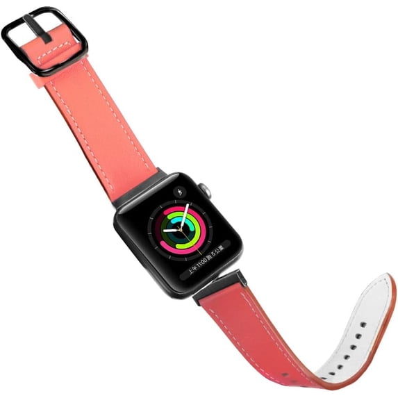 KOMI iWatch 38mm 42mm 49mm Watch Band,Genuine Leather Replacement Strap Compatible with Apple Watch Ultra 49mm/Apple Watch Series 3/2/1,Reversible Double Color