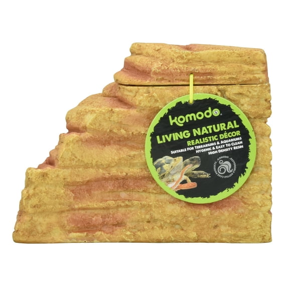 Komodo Adobe Corner Hideaway with Lid Decor for Reptile Terrarium Habitat