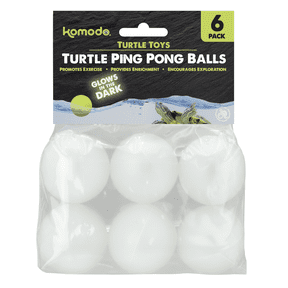 Komodo Ping Pong Balls Turtle Toys, 6 pack, Glows in the Dark