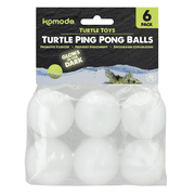 Komodo Ping Pong Balls Turtle Toys, 6 pack, Glows in the Dark