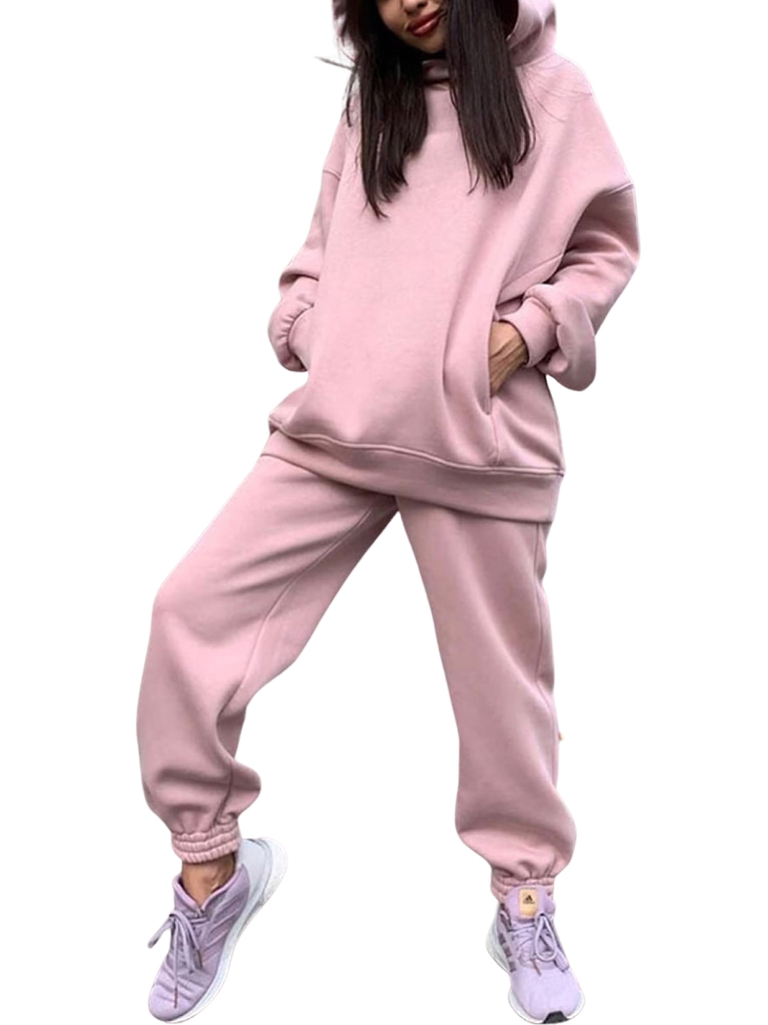 KOMOO Women's Fleece Hoodie Set with Jogger Singapore | Ubuy