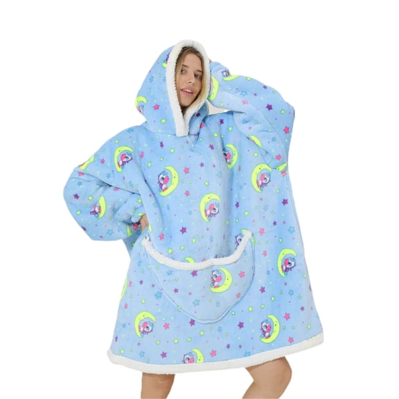 KOMOO Adult Kids Oversized Hoodie Ultra Soft Fleece Wearable Blanket Hoodie With Front Pocket Fuzzy Giant Sweater Sweatshirt