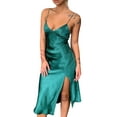 thumbnail image 1 of KOMOO Female Backless Sling Dress Split Spaghetti Strap Dress Sleeveless VNeck Slim Dress Plus Size, 1 of 6