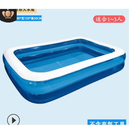 KOMOO Inflatable Swimming Pool Inflatable Swimming Pool Hand Pump Square Shape Thickened Durable Kids Adult Swimming Pool Outdoor Garden Backyard