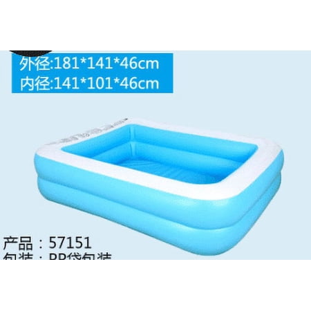 KOMOO Inflatable Swimming Pool Inflatable Swimming Pool Hand Pump Square Shape Thickened Durable Kids Adult Swimming Pool Outdoor Garden Backyard