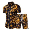thumbnail image 1 of KOMOO Men Floral Beach Outfit Short Sleeve Button Hawaiian Shirts Shorts Tracksuit Sweatsuit, 1 of 6