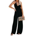 thumbnail image 1 of KOMOO Plus Size Halterneck Jumpsuit Women Solid Color Hollow out Backless Wide Leg Romper, 1 of 8