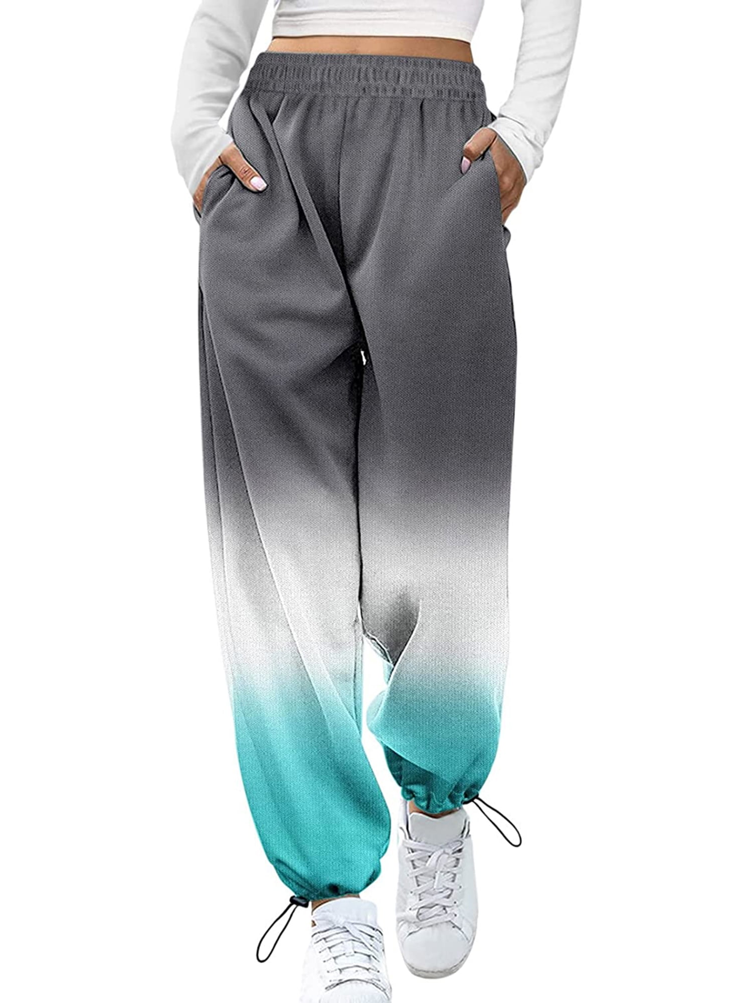 KOMOO Sweatpants for Teen Girls Sweatpants Pockets Unique Print