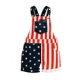 thumbnail image 1 of KOMOO Toddler Baby Jumpsuits Star Stripe Print Shorts Suspender Denim Overalls Pocket American Flag Outfits, 1 of 9