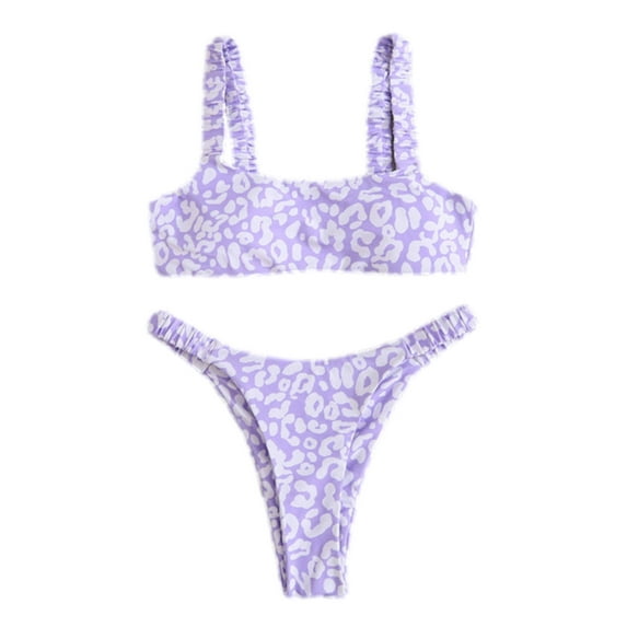 KOMOO Two-piece Bikini Sets for Women, Leopard Printed Pattern Bikinis Tops Panties Summer Swimsuit Bathing Suit for Women