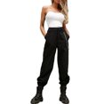 thumbnail image 1 of KOMOO Women Beam Feet Trousers Chain High Waist Long Sport Pants Pockets Loose Overalls Plus Size, 1 of 10