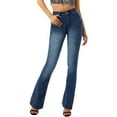 thumbnail image 1 of KOMOO Women Bell Bottom Jeans High Waist Flared Denim Pants Pockets Loose Trousers, 1 of 7