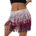 thumbnail image 1 of KOMOO Women Boho Sequin Tassel Skirt Fringe Belly Skirt Rave Party Dance Miniskirt, 1 of 1