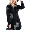 thumbnail image 1 of KOMOO Women Button Shirt Dress Long Sleeve Letter Print Long Blouse Loose Shirt Dress Oversize, 1 of 3