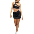 thumbnail image 1 of KOMOO Women Casual Short Dress, Solid Color Hollow Out Slim Fit Dress Sleeveless Backless Skirt, 1 of 8