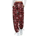 thumbnail image 1 of KOMOO Women Christmas Baggy Sweatpants Pockets Winter Long Drawstring Trousers Sport Athletic Jogger Pants, 1 of 2