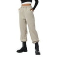 thumbnail image 1 of KOMOO Women Cinch Bottom Sweatpants Fleece Lined Elastic Waisted Drawstring Joggers Athletic Baggy Long Pants, 1 of 9