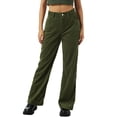 thumbnail image 1 of KOMOO Women Corduroy Wide Leg Pants Vintage High Waist Loose Trousers Solid Color Long Pants, 1 of 10