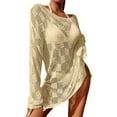 thumbnail image 1 of KOMOO Women Crochet Blouse Cover-Up Hollow Knit Bikini Smock See Through Loose Beach Coverup Dress, 1 of 5