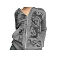thumbnail image 1 of KOMOO Women Full Zip Hoodies Portrait Print Pockets Loose Hooded Sweatshirt Long Sleeve Jacket, 1 of 4