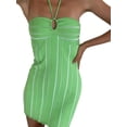 thumbnail image 1 of KOMOO Women Halter Mini Tube Dress Spaghetti Strap Bandage Short Dress Ribbed Bodycon Min Dress, 1 of 10