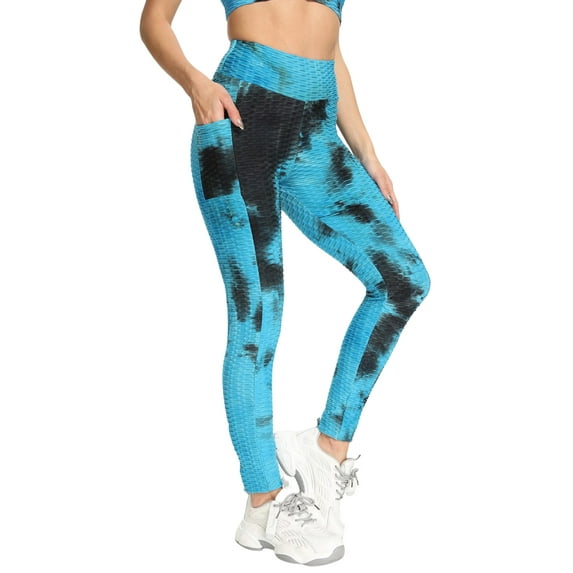 KOMOO Women High Waist Yoga Pants Butt Lift Leggings Pockets Tummy Control Workout Sports Pants