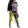 thumbnail image 1 of KOMOO Women Plaid Long Pants Zipper Hanging Pocket Trousers High Waist Tight Casual Pants, 1 of 3
