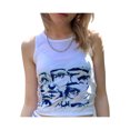 thumbnail image 1 of KOMOO Women Sleeveless Crop Tops Summer Eyes Printed Pattern Round Neck Vest Casual Tank Tops, 1 of 5
