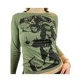 thumbnail image 1 of KOMOO Women Slim Fit T-shirt Girls Print Long Sleeve Pullover Casual Round Neck Tee Streetwear, 1 of 9