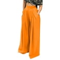 thumbnail image 1 of KOMOO Women Stretchy Wide-Leg Pants High Waist Loose Pants Female Palazzo Trousers with Pockets, 1 of 6