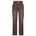 thumbnail image 1 of KOMOO Women Wide Leg Denim Jeans High Waist Straight Baggy Pants Vintage Trousers with Pockets, 1 of 2