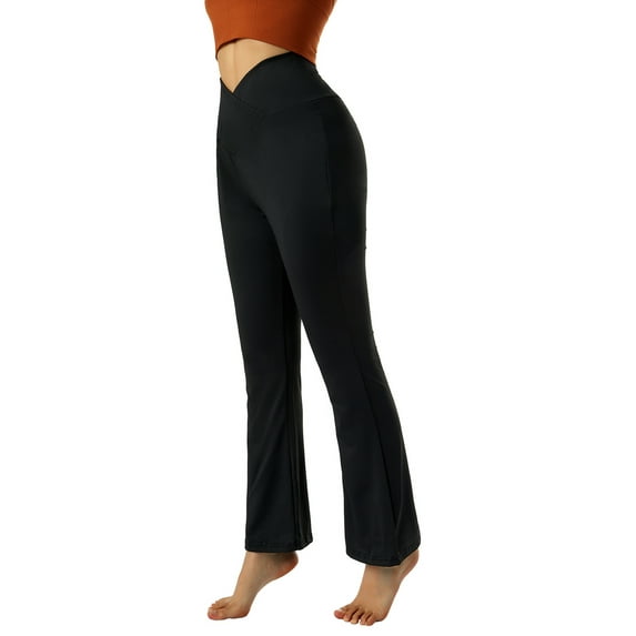 KOMOO Women Yoga Long Pants Plus Size Cross Waist Leggings Solid Color Tie-dyed Printed Pattern Yoga Sport Pants