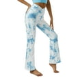 thumbnail image 1 of KOMOO Women Yoga Long Pants Plus Size Cross Waist Leggings Solid Color Tie-dyed Printed Pattern Yoga Sport Pants, 1 of 9