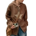 thumbnail image 1 of KOMOO Women Zipper Hoodie with Pocket Aesthetic Star Graphic Jacket Long Sleeve Grunge Hoody Sweatshirt, 1 of 9