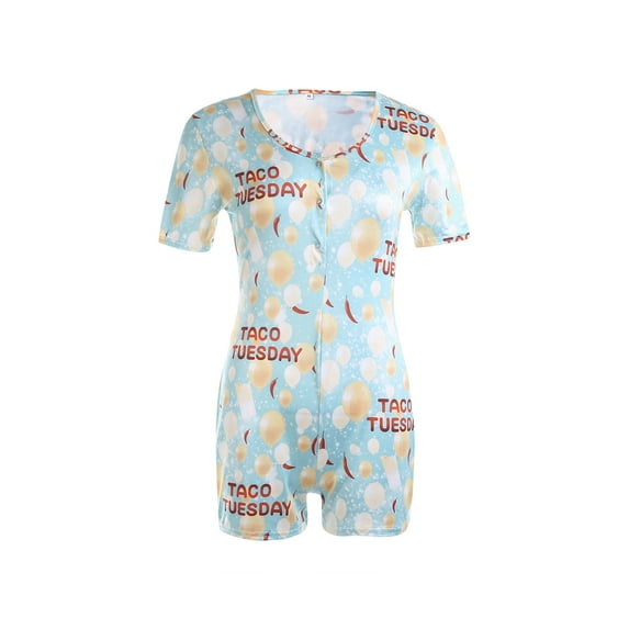 KOMOO Womens Short Jumpsuit VNeck Button Down Bodycon Sleepwear Shorts Romper Bodysuit