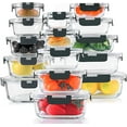 KOMUEE 30 Pieces Glass Food Storage Containers Set, Glass Meal Prep