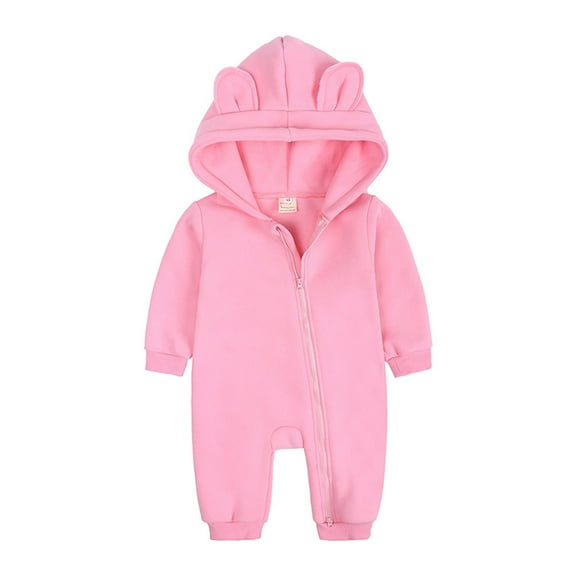 KONBECA Baby Boys Girls Rompers, Infants Pure Cotton Coverall, Hoodies Baby Girls Boys Romper, Casual Hoody Bear Ears Jumpsuit, Pullover Zipper Overalls Outfits (0-24 Months)
