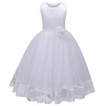 thumbnail image 1 of KONBECA Baby Girls Princess Dress, Little Girls Party Wedding Dress, Lace Embroidered Bowknot Flower Net Dress, Kids Pageant Flower Girl Sleeveless Dress, Christmas Gifts for Girls White (6-7 Years), 1 of 2
